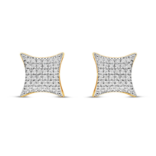 10k Gold Diamond Kite Earrings 12mm .25CTW