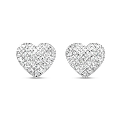 10k Gold Diamond Heart Earrings 9mm .27CTW