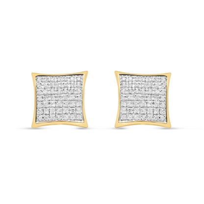 10k Gold Diamond Round Earrings 11mm .18CTW