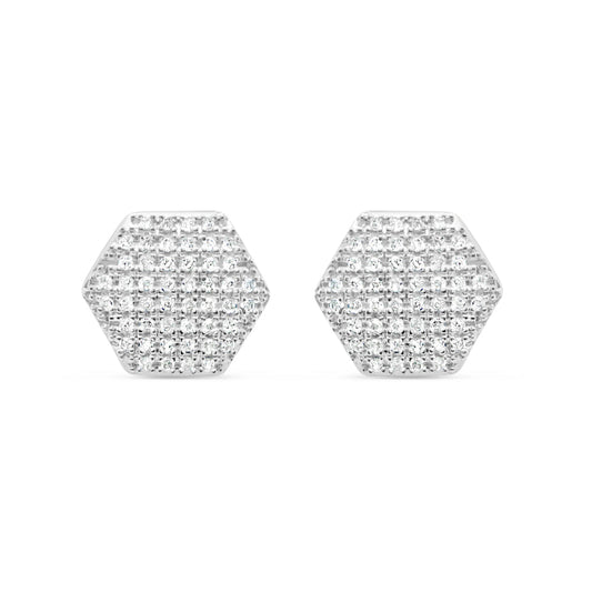 10k Gold Diamond Earrings 8mm .35CTW