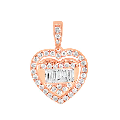 Heart Pendant with Necklace | 14K Rose Gold | 14.52MM| 0.84CT