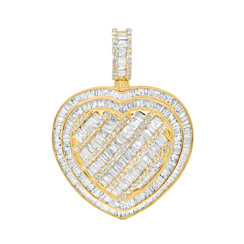 3D Heart Pendant with Necklace | 14K Gold| Color Options Available | 27.43MM| 2.77CT