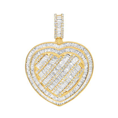 3D Heart Pendant with Necklace | 14K Gold| Color Options Available | 27.43MM| 2.77CT