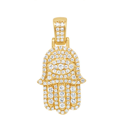 Hamsa Pendant with Chain/Necklace | 14K Yellow Gold |2.00CT