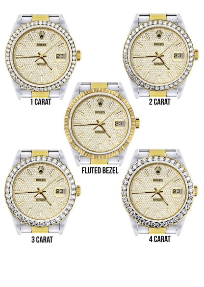 Diamond Gold Rolex Datejust Watch 16233 | 36MM | Full Diamond Dial | Stainless Steel | Oyster Band
