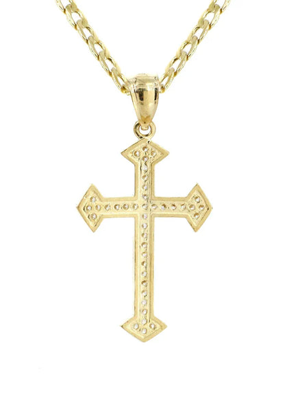 10K Gold Cross Necklace For Men | 4.23 Grams