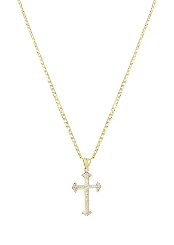 10K Gold Cross Necklace For Men | 4.23 Grams