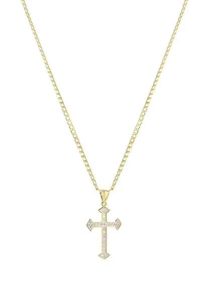 10K Gold Cross Necklace For Men | 4.23 Grams
