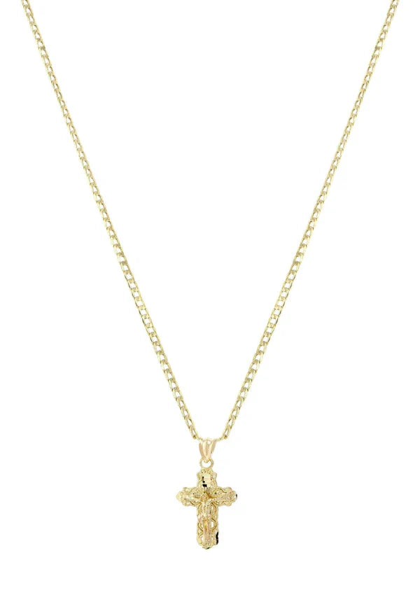 10K Gold Crucifix / Cross Necklace For Men | 2.8 Grams