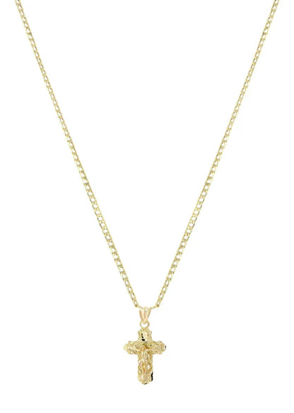 10K Gold Crucifix / Cross Necklace For Men | 2.8 Grams