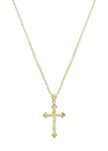 10K Gold Crucifix / Cross Necklace For Men | 2.9 Grams