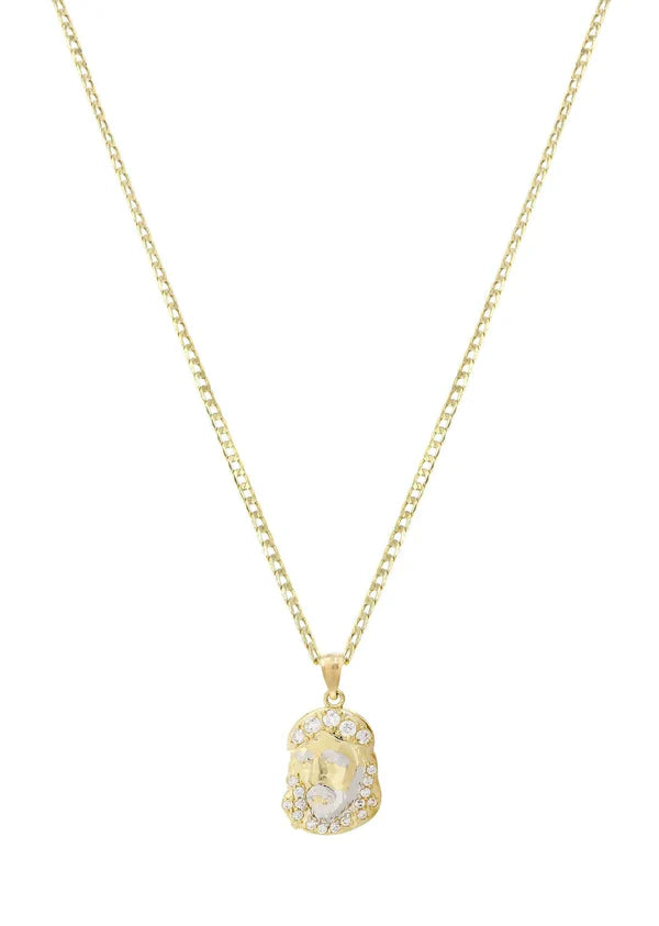 10K Gold Necklace & Gold Jesus Piece Necklace | 4.14 Grams