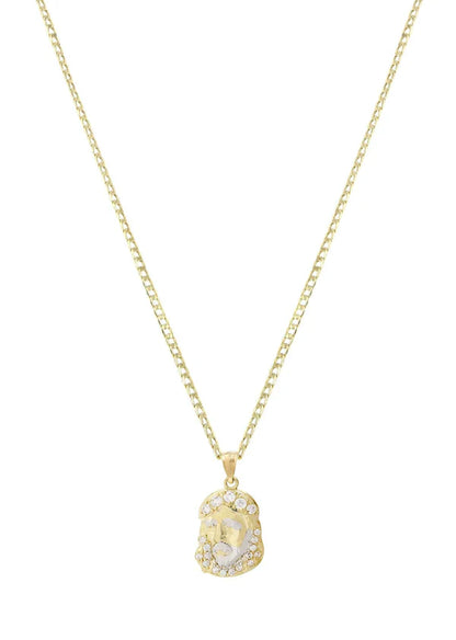 10K Gold Necklace & Gold Jesus Piece Necklace | 4.14 Grams