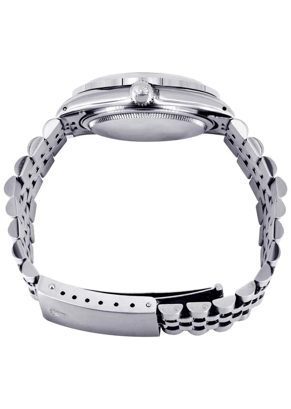Diamond Rolex Datejust Watch 16200 | 36MM | Diamond Color Baguettes Dial | Stainless Steel | Jubilee Band