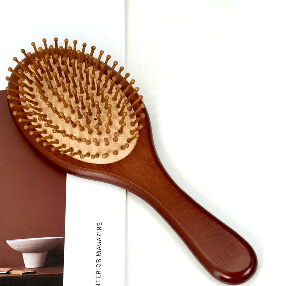Bamboo Anti-Static Hair Brush with Scalp Massager
