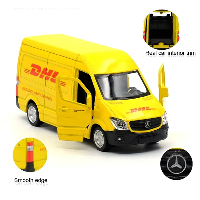 1:36 RMZ City DHL Sprinter Diecast Pull-Back Toy