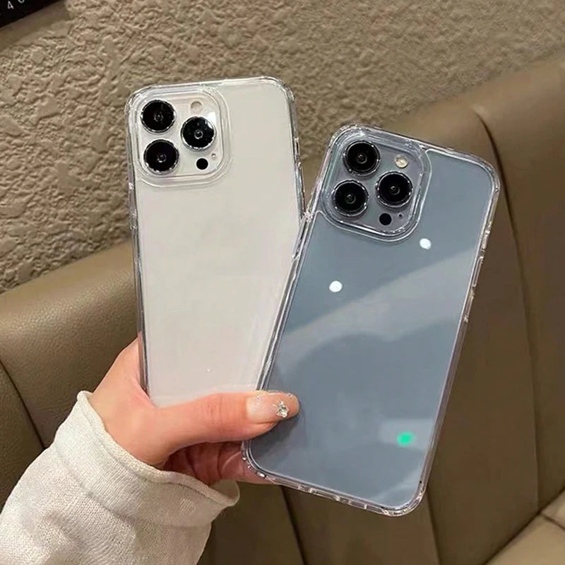 2PCS Acrylic Transparent Glossy iPhone Case