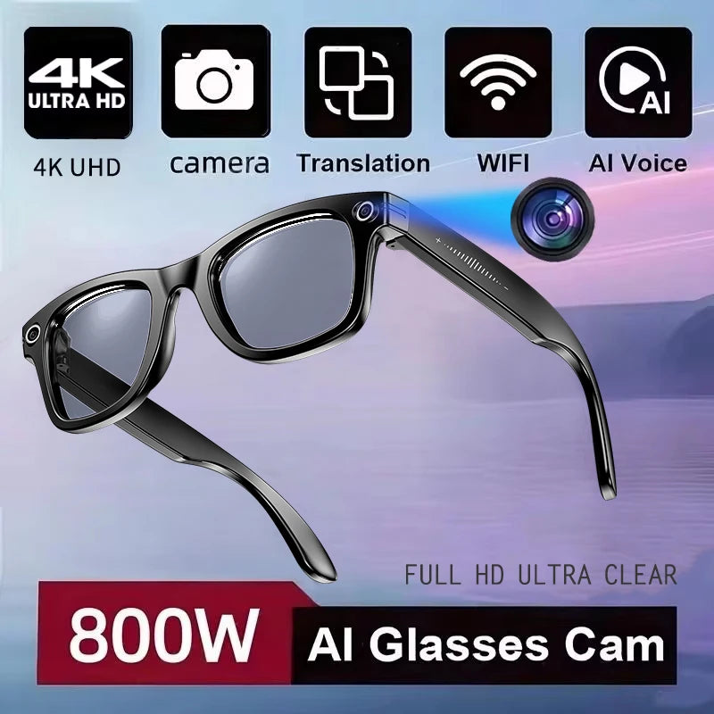 800W AI Smart Camera Glasses – Men’s Color-Changing Sunglasses