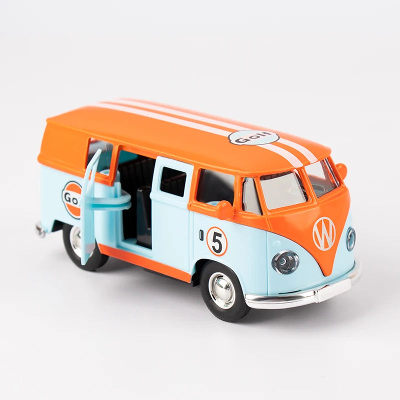1:36 Volkswagen T1 Samba Bus Alloy Diecast Model (Gulf Blue)
