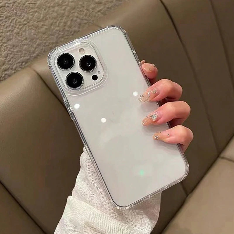 2PCS Acrylic Transparent Glossy iPhone Case