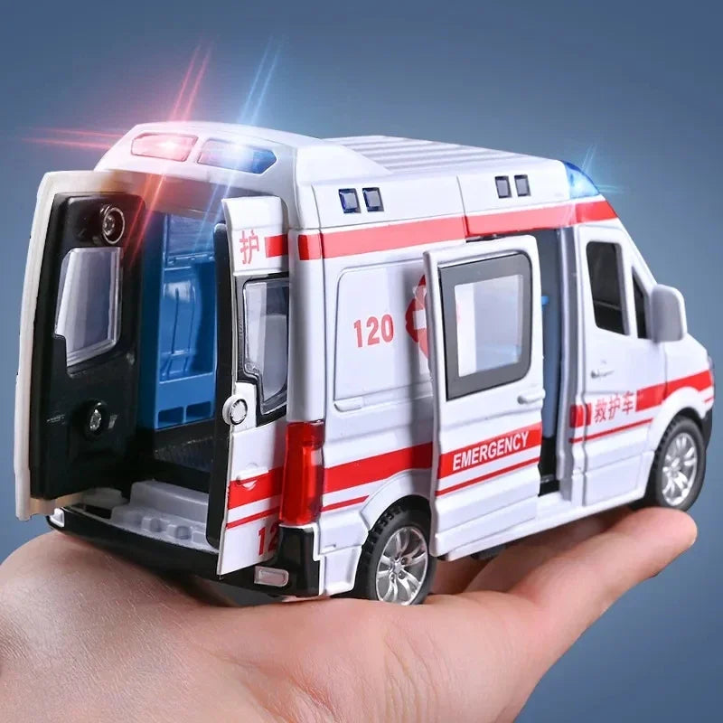 1:32 Diecast Emergency Vehicle Toy with Sound & Light