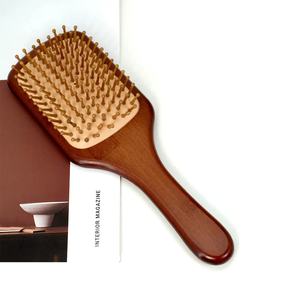 Bamboo Anti-Static Hair Brush with Scalp Massager