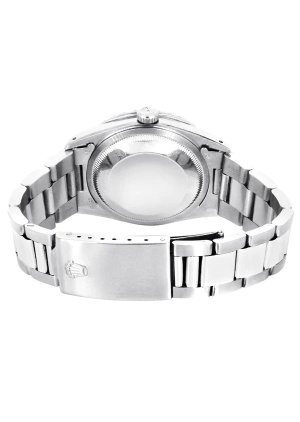 Diamond Rolex Datejust Watch 16200 for Men | 36MM | Full Diamond Roman Dial | Stainless Steel | Oyster Band