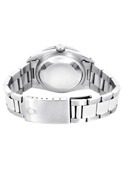 Diamond Rolex Datejust Watch 16200 for Men | 36MM | Full Diamond Roman Dial | Stainless Steel | Oyster Band