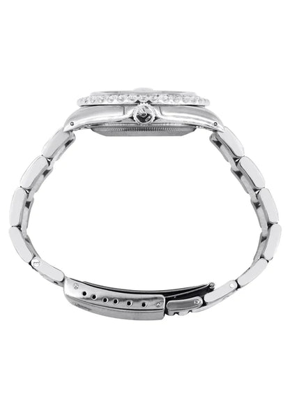 Diamond Rolex Datejust Watch 16200 | 36MM | Full Diamond Color Roman Dial | Stainless Steel | Oyster Band