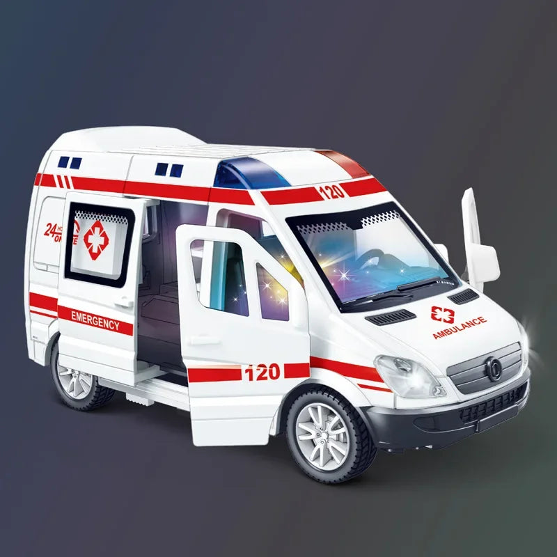 1:32 Mini Alloy Diecast Emergency Vehicle Toy (Sound & Light)