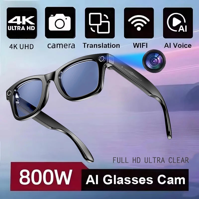 800W AI Smart Camera Glasses – Men’s Color-Changing Sunglasses