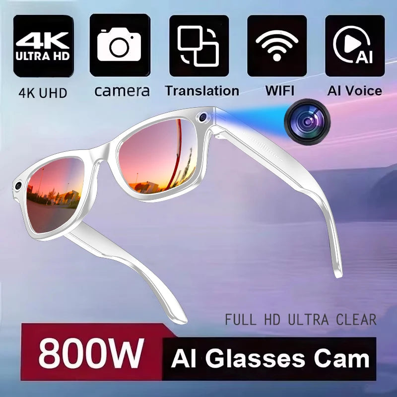 800W AI Smart Camera Glasses – Men’s Color-Changing Sunglasses