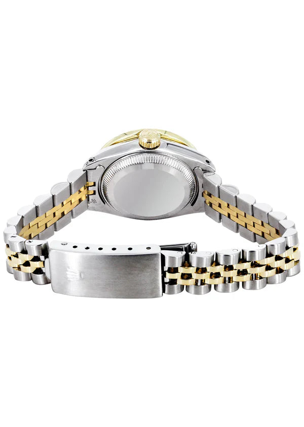 Diamond Rolex Datejust Watch for Women  | 1 Carat Bezel | 26MM | Gold Diamond Dial | Jubilee Band
