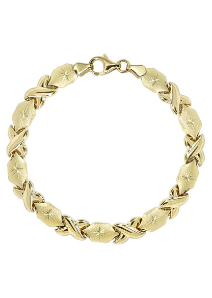 YELLOW GOLD "XO" NECKLACE & BRACELET SET FOR WOMEN 10K/14K APPX 17.1 GRAMS