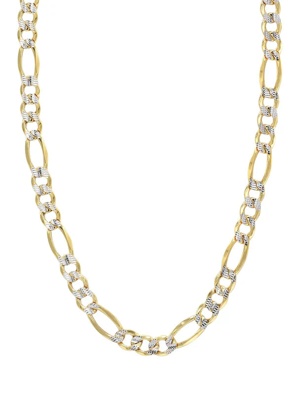 Mens Diamond Cut Hollow Figaro Chain 10K/14K - Yellow Gold