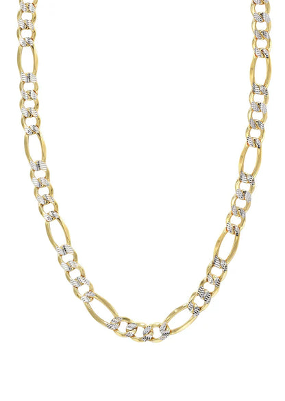 Mens Diamond Cut Hollow Figaro Chain 10K/14K - Yellow Gold