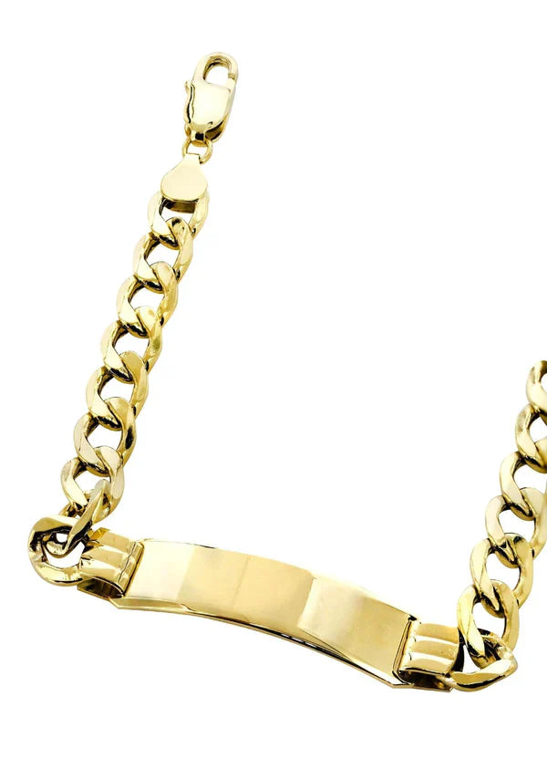 Childrens Hollow ID Cuban Bracelet | 10K/14K | Yellow Gold