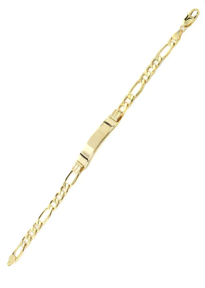 Childrens Hollow ID Figaro Bracelet | 10K/14K | Yellow Gold