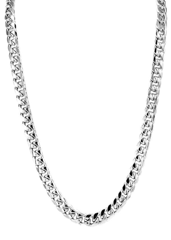 Hollow Miami Gold Cuban Link Chain 10K/14K - White Gold