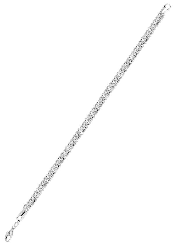 Hollow Diamond Cut Franco Bracelet 10K/14K - White Gold