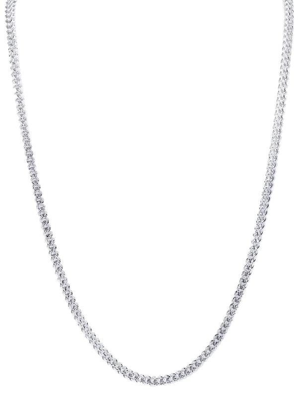 Hollow Diamond Cut Franco Chain 10K/14K - White Gold