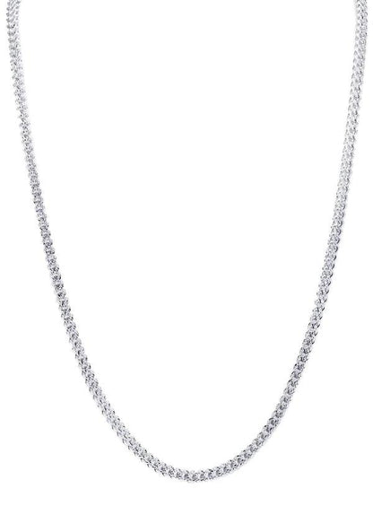 Hollow Diamond Cut Franco Chain 10K/14K - White Gold