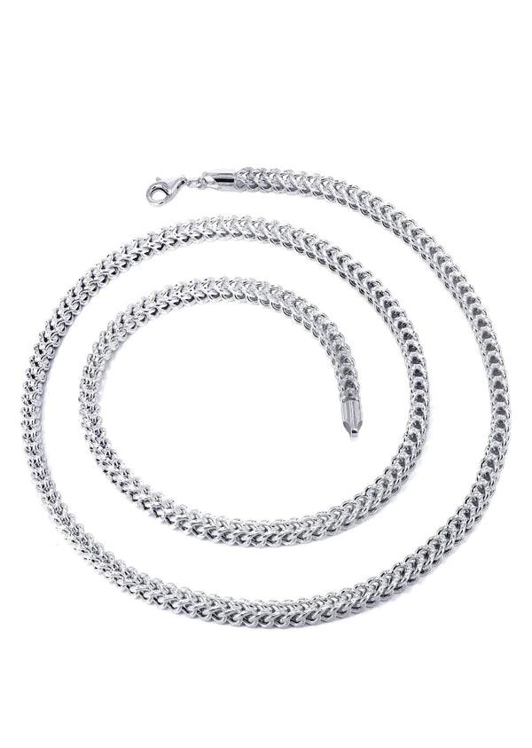 Hollow Diamond Cut Franco Chain 10K/14K - White Gold