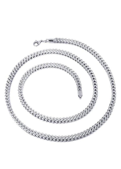 Hollow Diamond Cut Franco Chain 10K/14K - White Gold