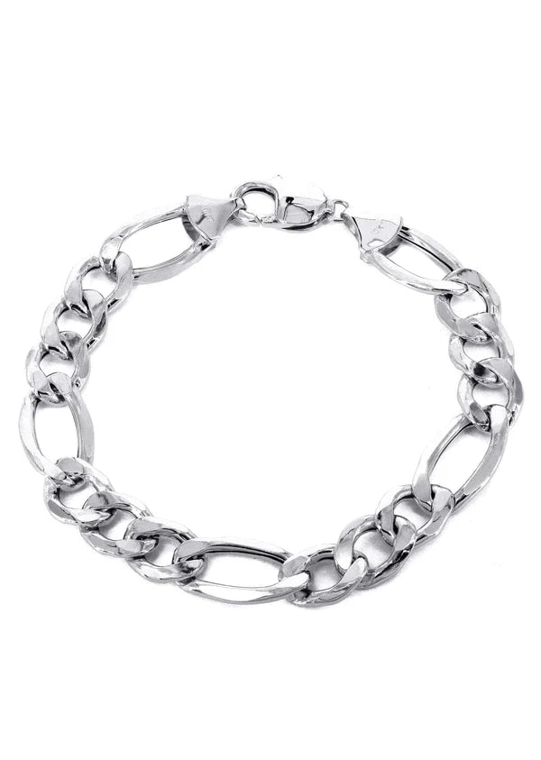 Hollow Figaro Bracelet  10K/14K - White Gold
