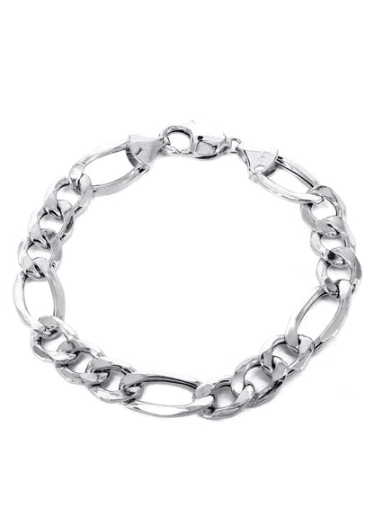 Hollow Figaro Bracelet  10K/14K - White Gold