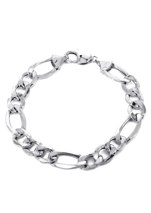 Hollow Figaro Bracelet  10K/14K - White Gold