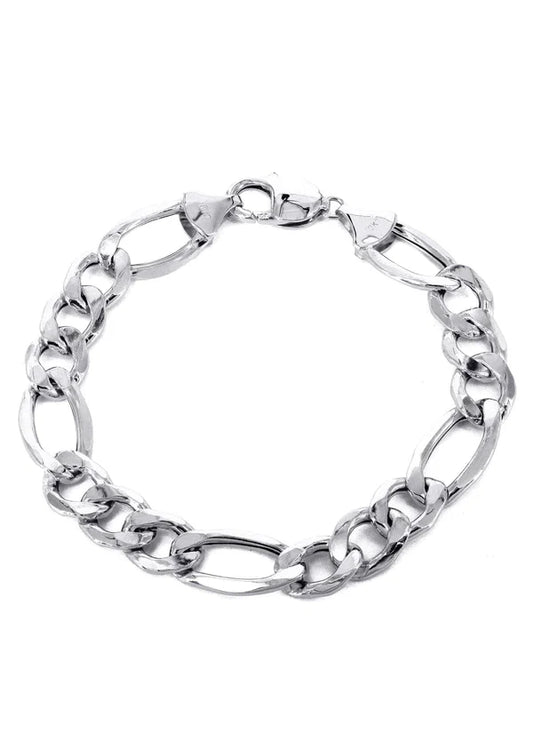 Hollow Figaro Bracelet  10K/14K - White Gold
