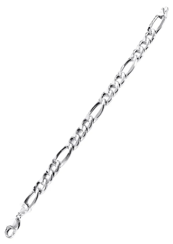 Hollow Figaro Bracelet  10K/14K - White Gold