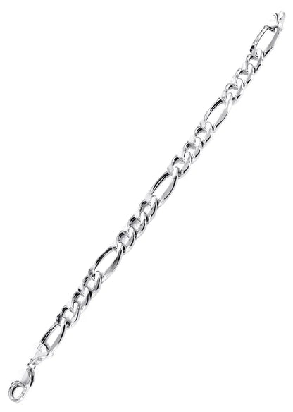 Hollow Figaro Bracelet  10K/14K - White Gold